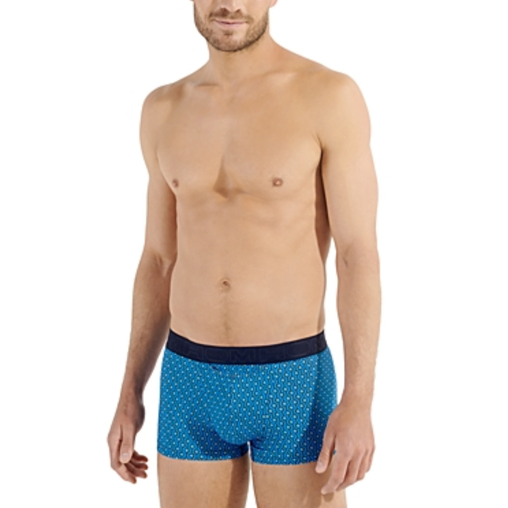 Hom Men Cameron Stretch Boxer Briefs Blue Print Size S